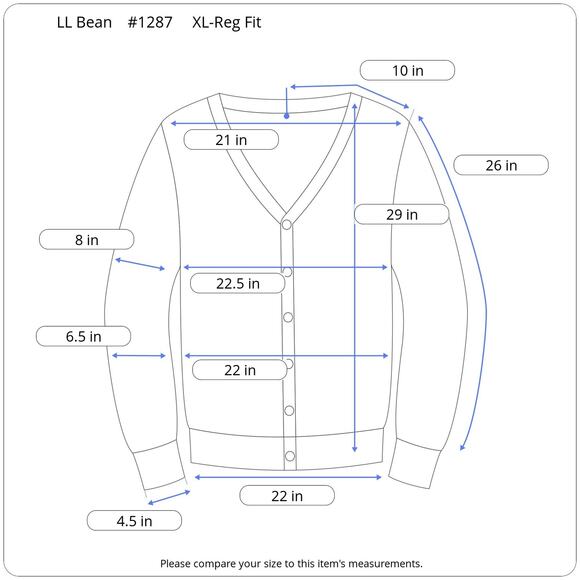 L.L. Bean Cashmere Blend Sweater Men's XL Regular Gray V-neck Ribbed Neck - Picture 9 of 9